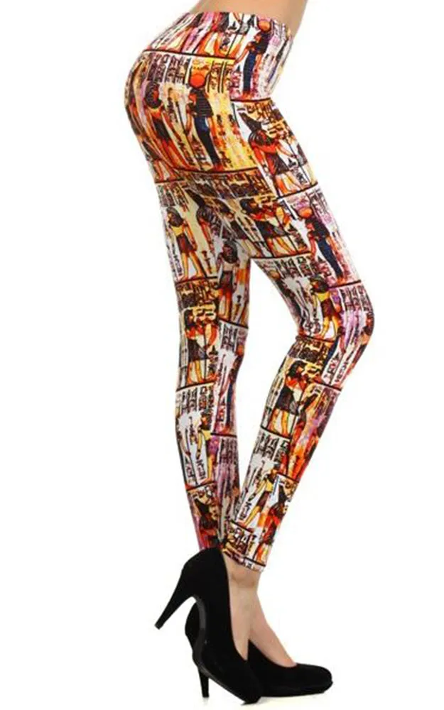 6231061R Stella Elyse - Egyptian Mural Printed Leggings