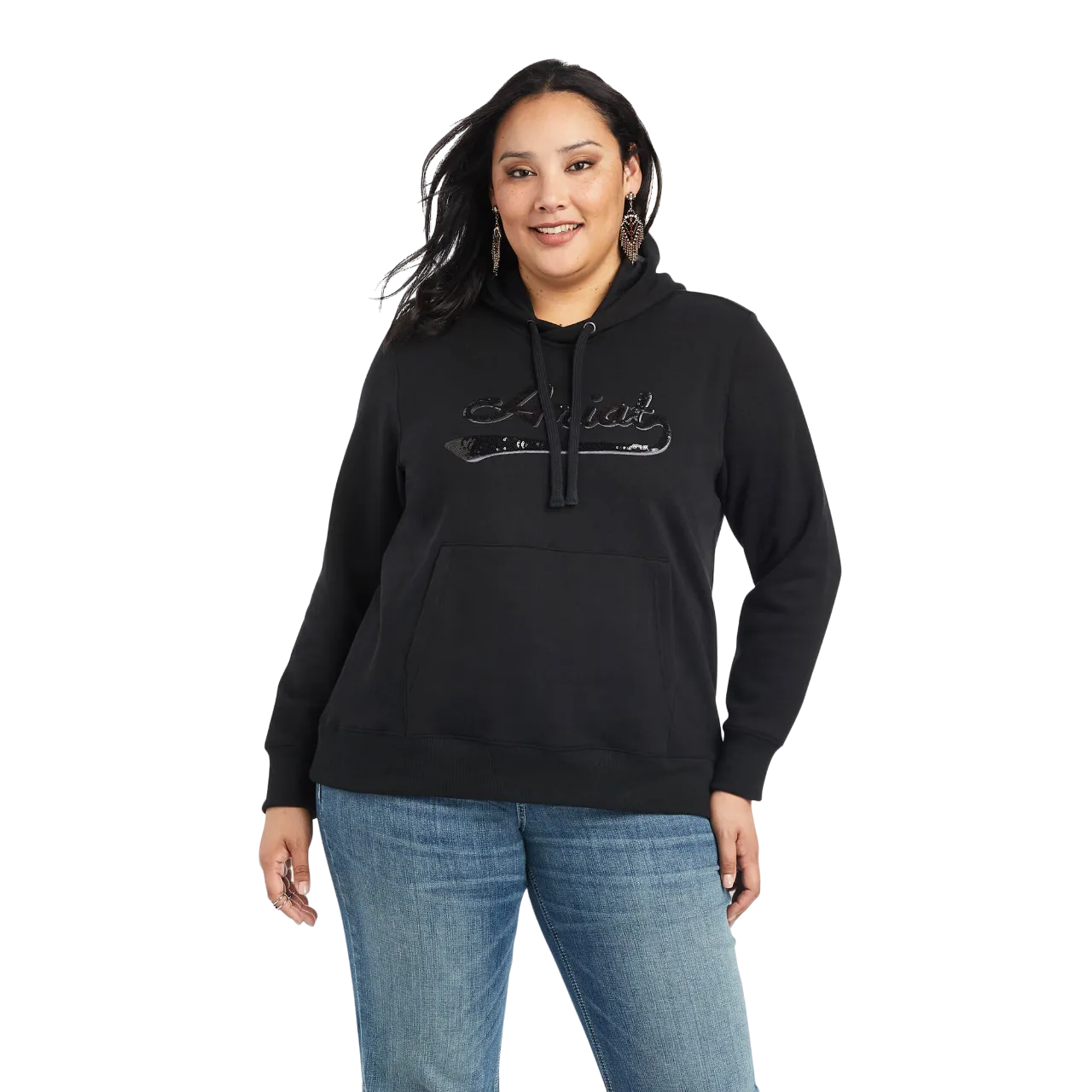 Ariat Women's Black Real Sequin Logo Hoodie