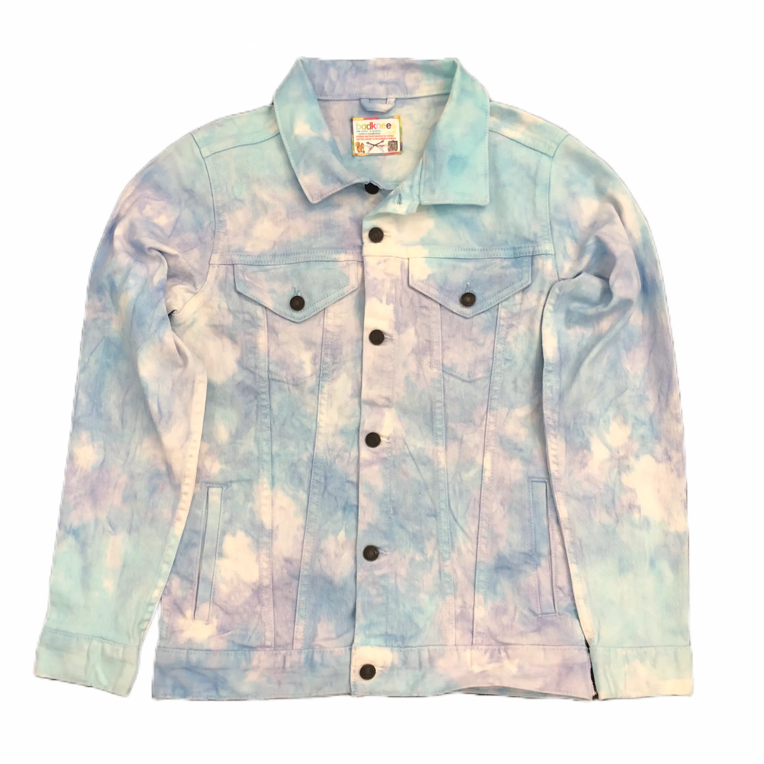 Focus Cat Tie Dye Denim Jacket - Blue Slushy (Unisex)