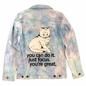 Focus Cat Tie Dye Denim Jacket - Blue Slushy (Unisex)