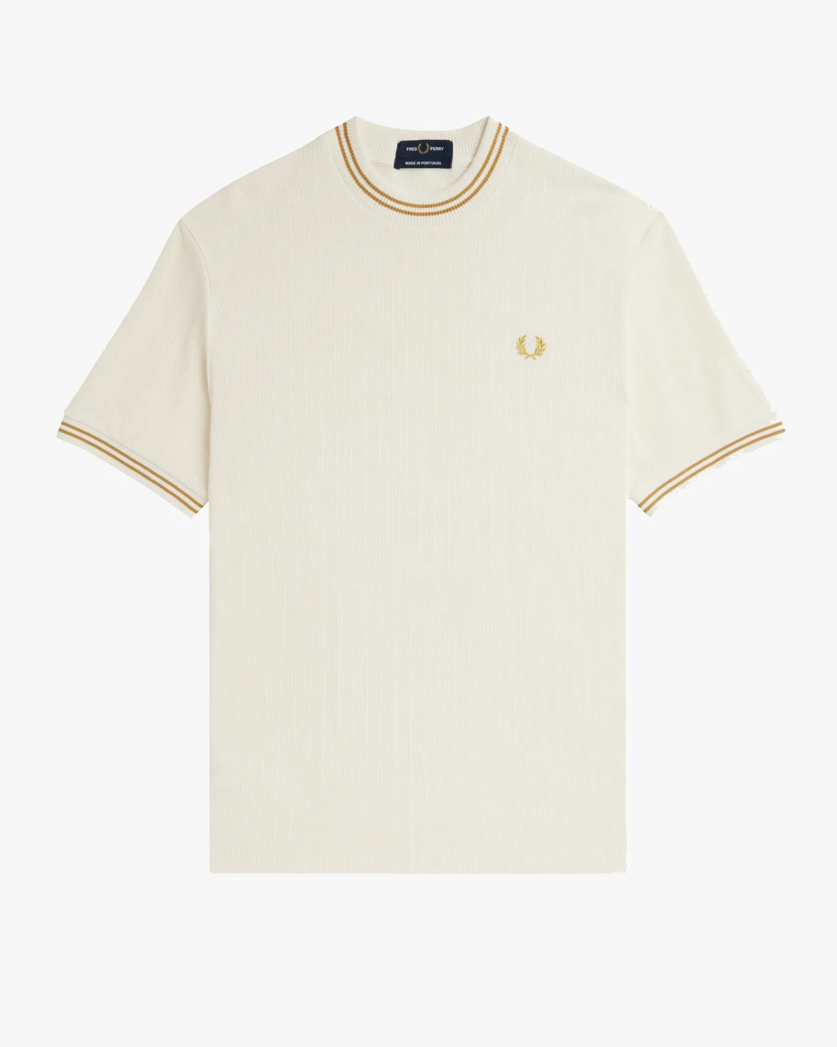 Fred Perry Ribbed Jersey Tee - Ecru