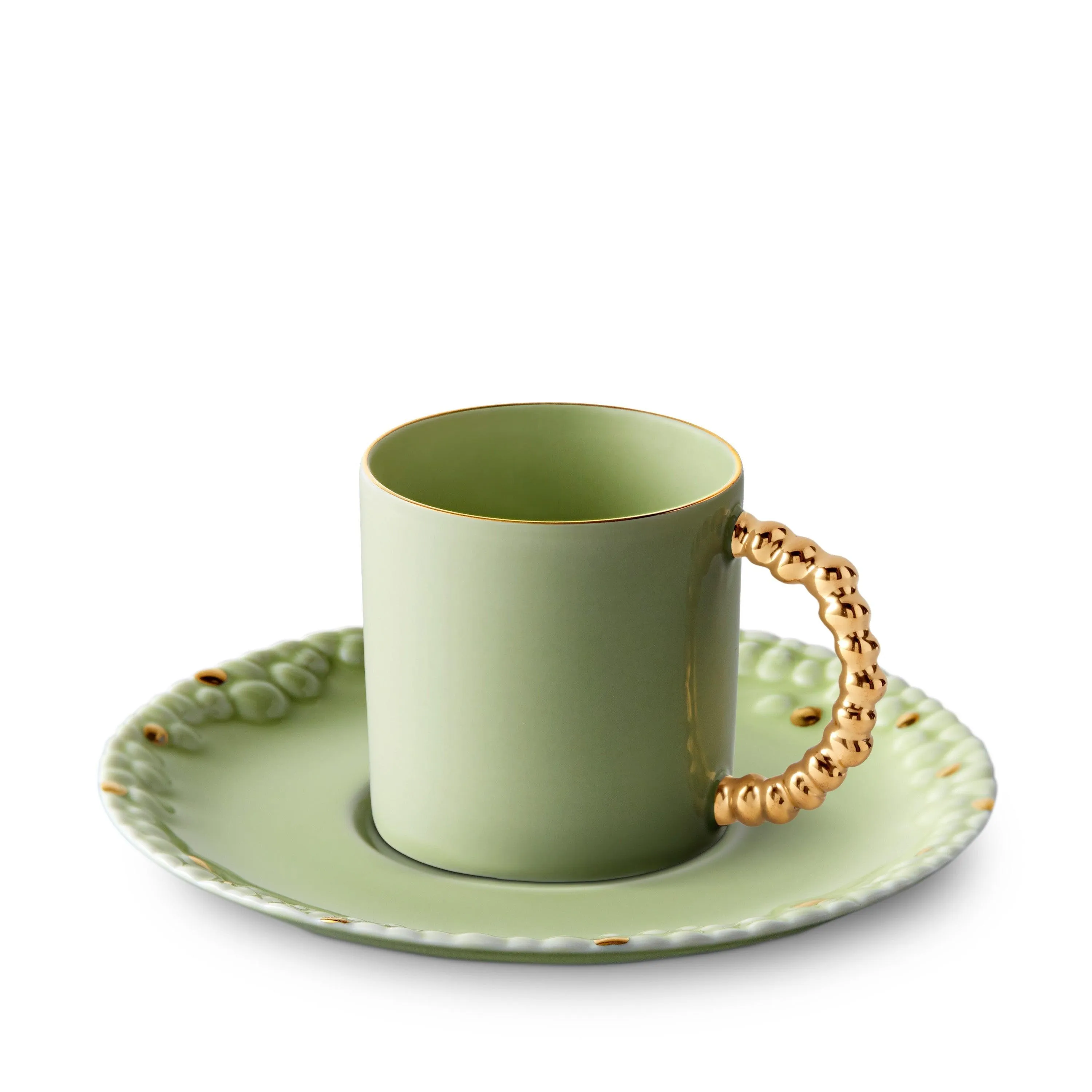 Haas Mojave Espresso Cup   Saucer - Matcha   Gold