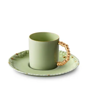 Haas Mojave Espresso Cup   Saucer - Matcha   Gold