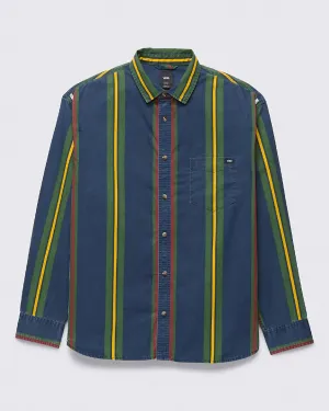 Kane Striped Vintage Wash Buttondown Shirt - Dress Blue