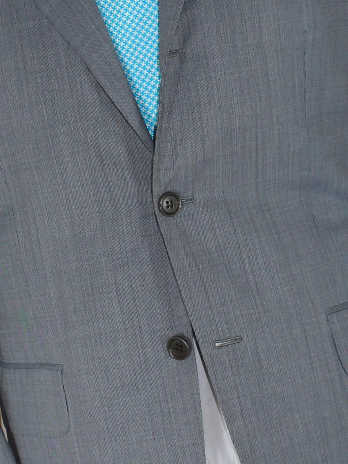 Kiton Suit Gray Blue 14 Micron Wool Sartorial EUR 48/ US 38 R SALE