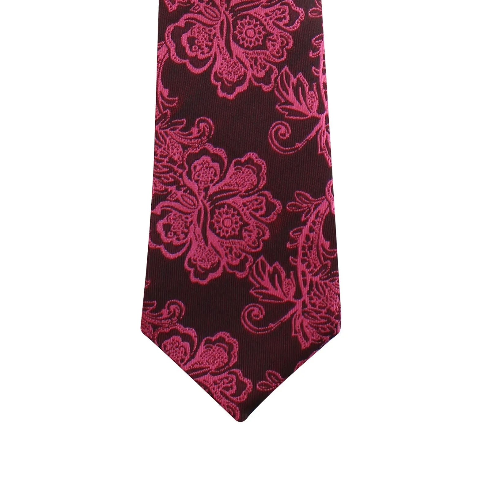 Kovove The Blooming Floral Maroon Necktie and Pocket Square Gift Box