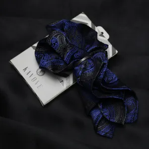 Kovove The Paisley Fever Blue Pocket Square For Men