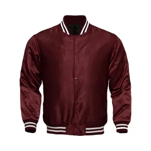 Mens Satin Jacket Maroon