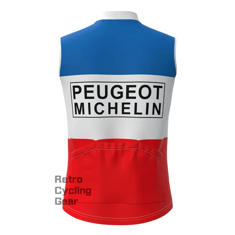 Peugeot Blue-Red Fleece Retro Cycling Vest