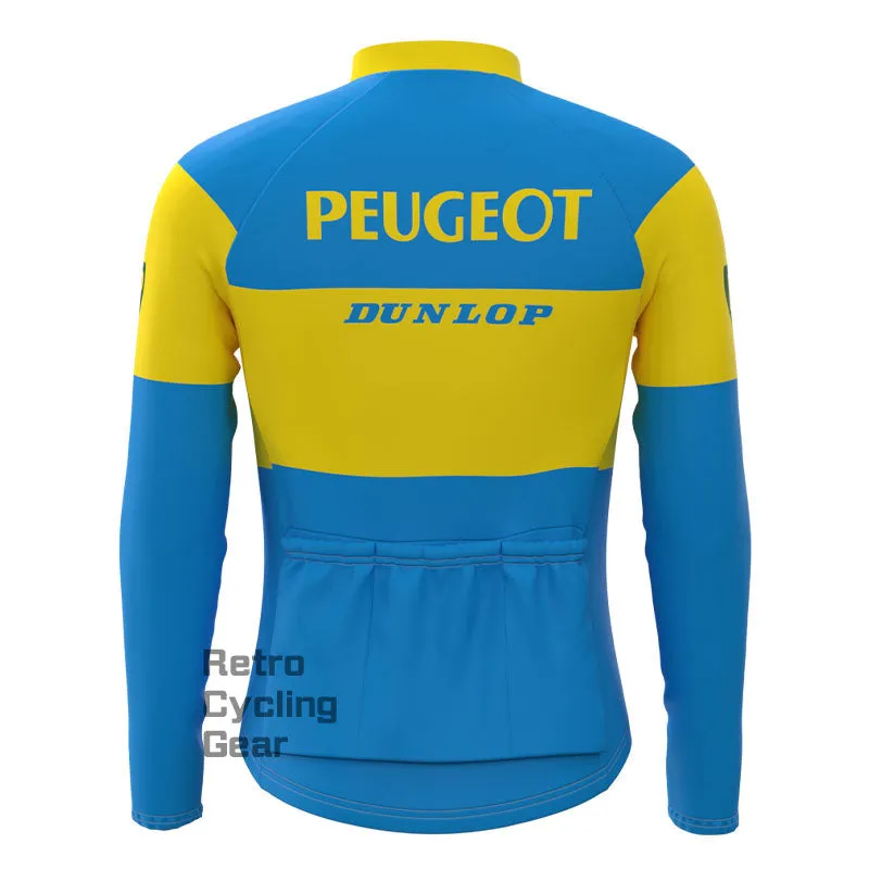 Peugeot Blue-Yellow Fleece Retro Cycling Kits