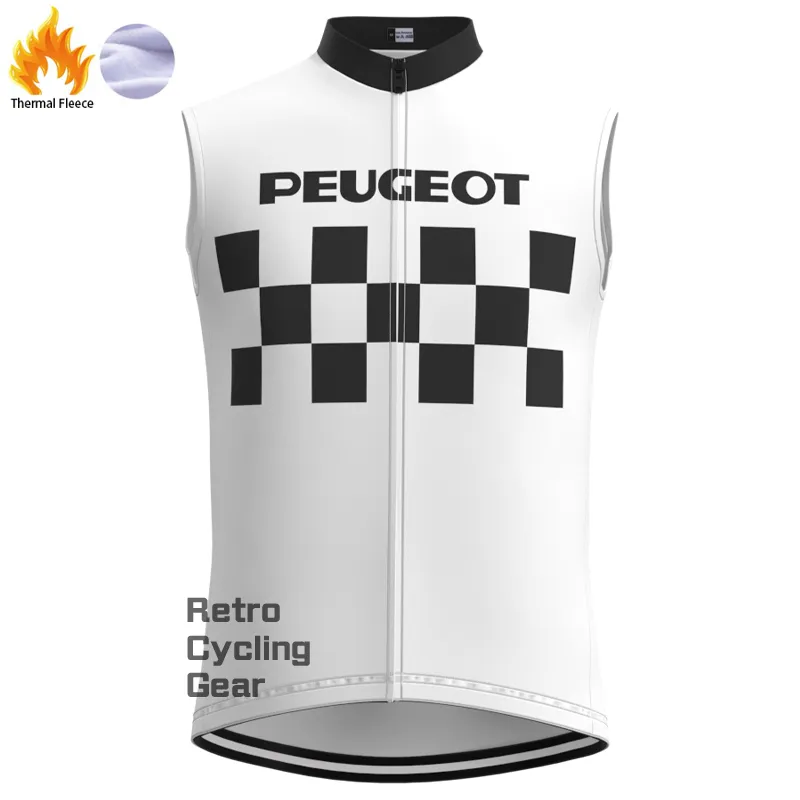 PEUGEOT White Fleece Retro Cycling Kits