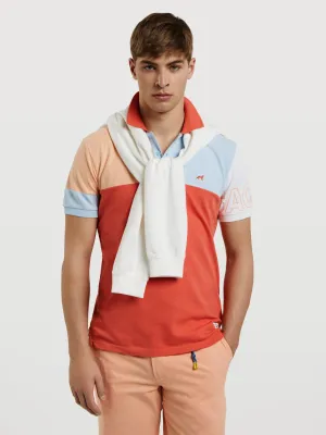 Polo Double Piqué Shirt With Colour-Block