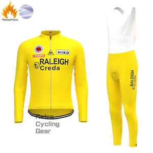 RALEIGH Yellow Fleece Retro Cycling Kits