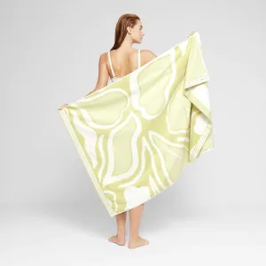 Shallows Tea Green Beach Towel by Sheridan