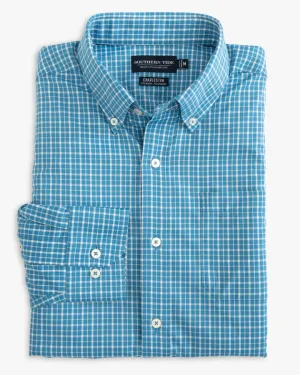 Southern Tide Men's Brrr LS Intercoastal Charleston Beaumont Plaid Sportshirt / Rain Water