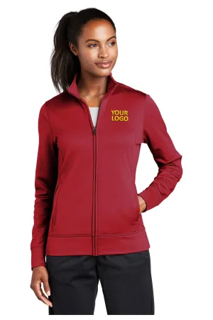 Sport-Tek Ladies Sport-Wick Fleece Branded Full-Zip Jackets, Deep Red