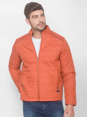 Spykar Rust Polyester Men Front Open Jacket