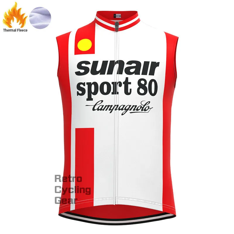 SUNAIR Red Fleece Retro Cycling Vest