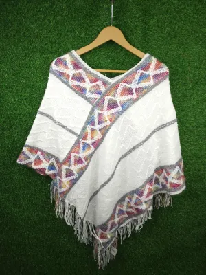 White Printed Cap Shawls